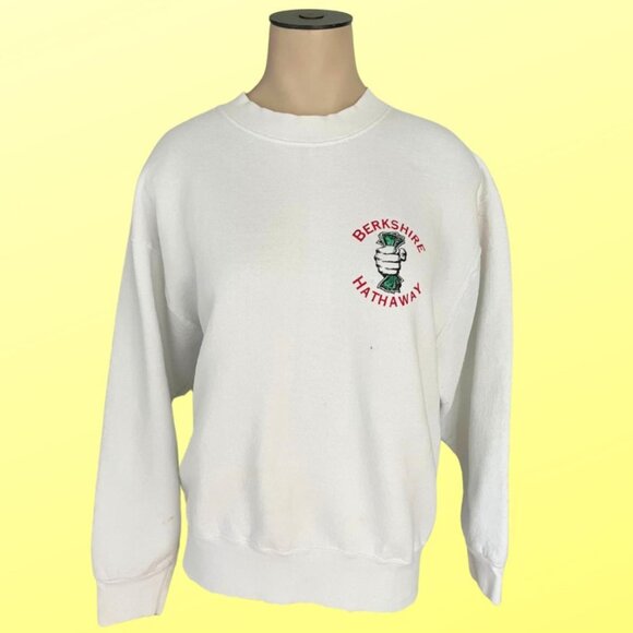 Berkshire Hathaway Vtg 1997 Shareholders Meeting Men's White Sweatshirt Size M